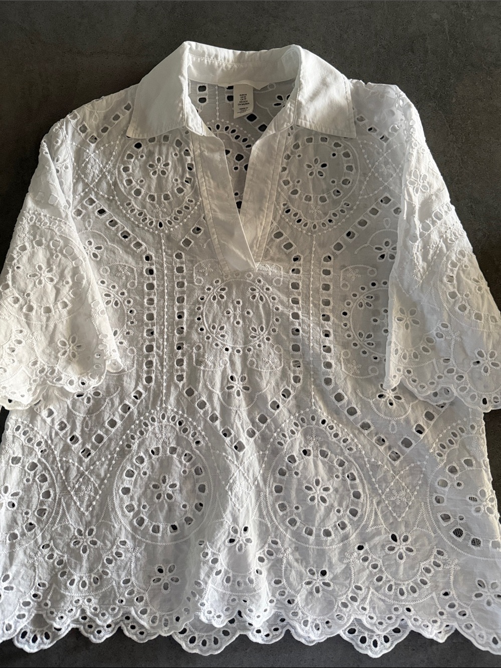 H&M Eyelet Embroidered Cotton Shirt - Picture 7 of 13